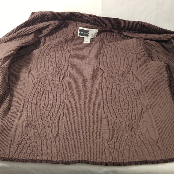 Rhonda Stark Brown Button Front Blazer Jacket M - Picture 4 of 5